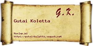 Gutai Koletta névjegykártya